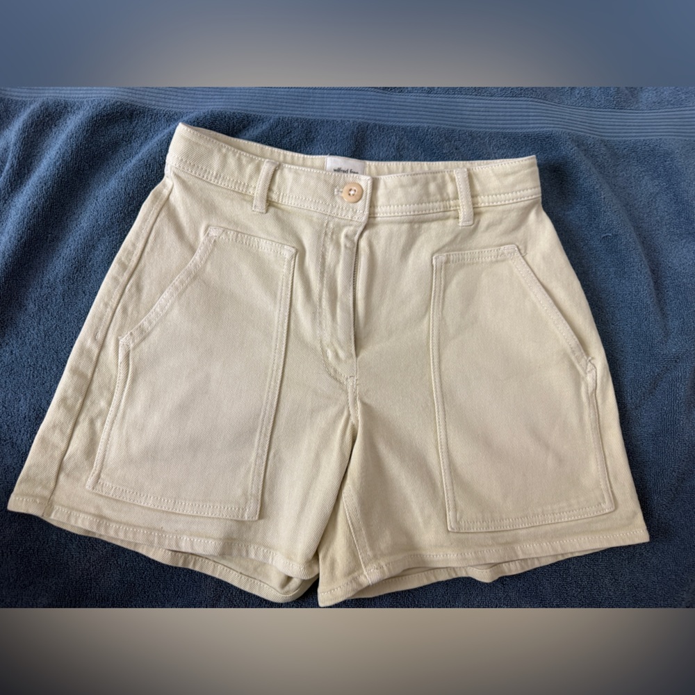 Wilfred yellow High-Waist Patch Pocket Shorts